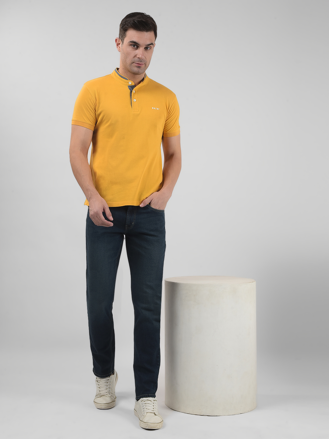 Numero Uno Men Solid Dark Blue Jeans